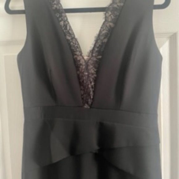 BCBGMaxAzria Black Evening Gown Sz 10 with Lace Detail - Picture 3 of 4